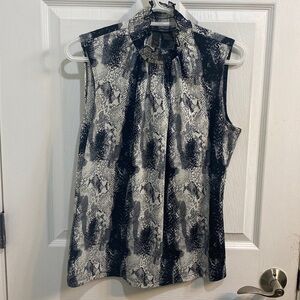 Serenade New York Python Smocked Turtleneck Sleeveless Top Women’s Size Large